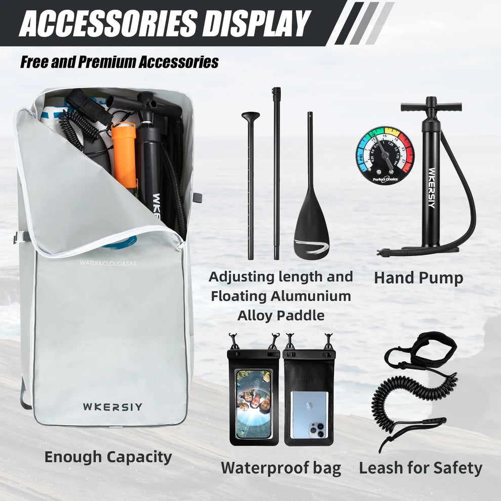 WKERSIY 12'6" Racing SUP Verde - Set completo con accesorios