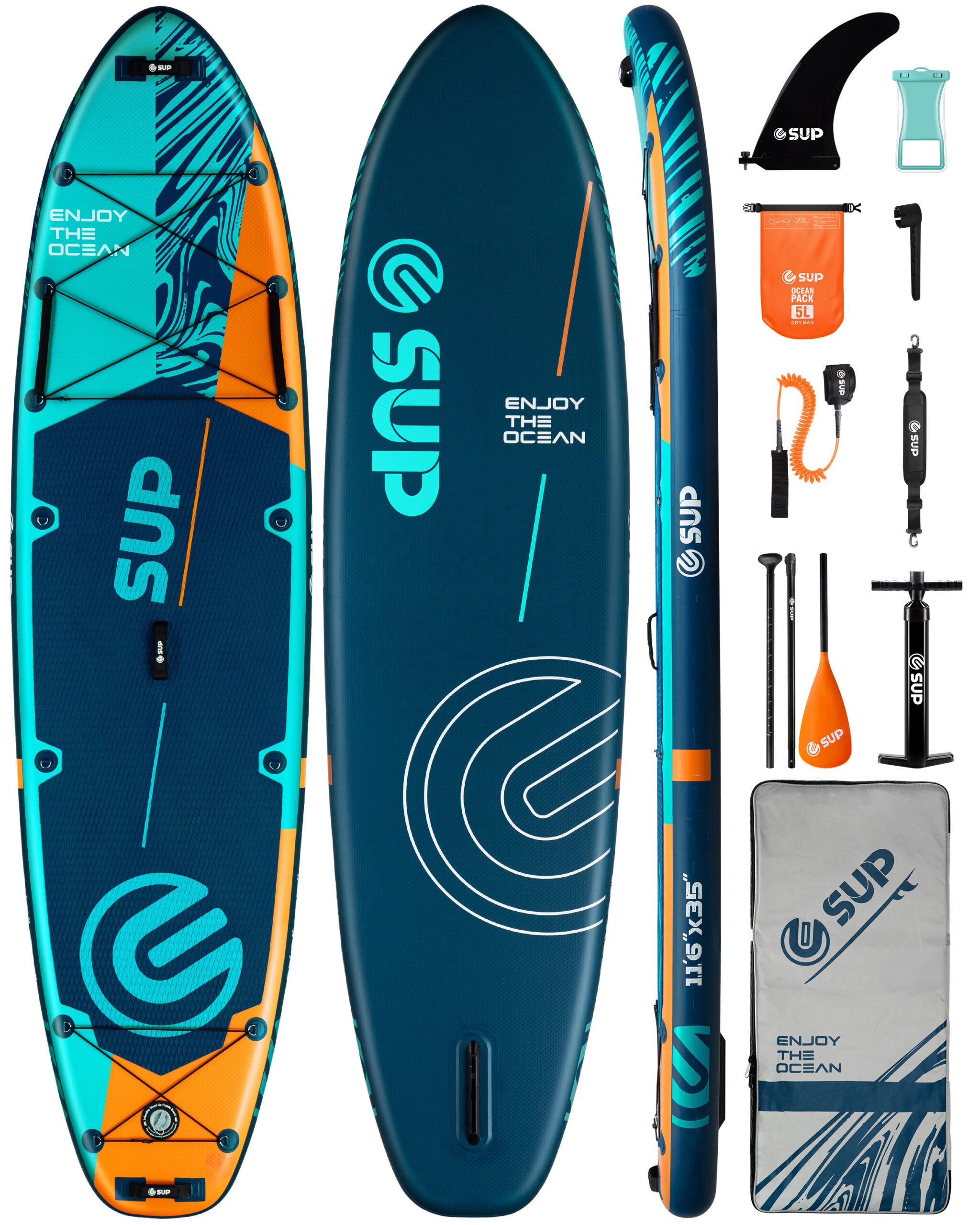 Tabla SUP Inflable 11'6" x 35" – Kit Completo