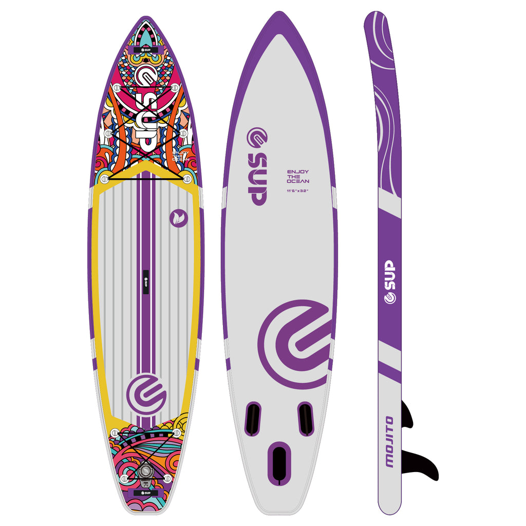 Tabla SUP Inflable ESUP Mojito Purple 11'6" x 32" – Kit Completo