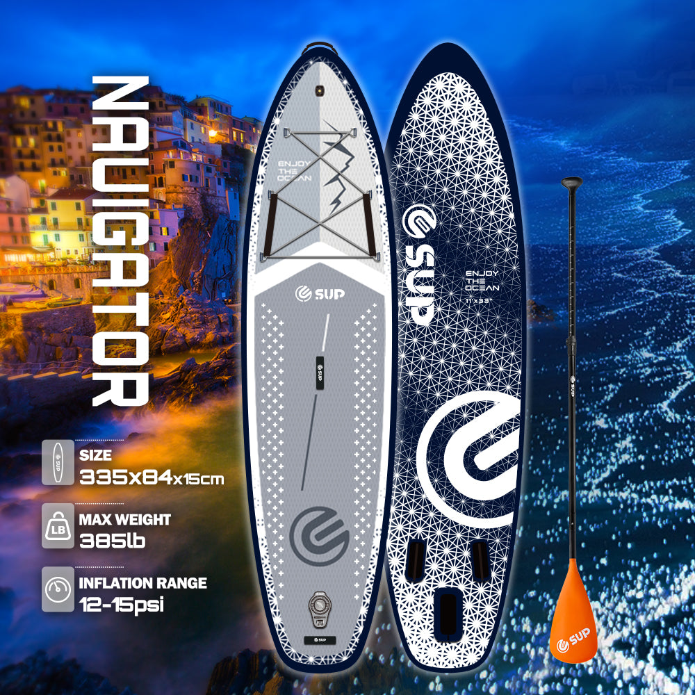 Tabla SUP Inflable ESUP Navigator 11' x 33" – Kit Premium con LED