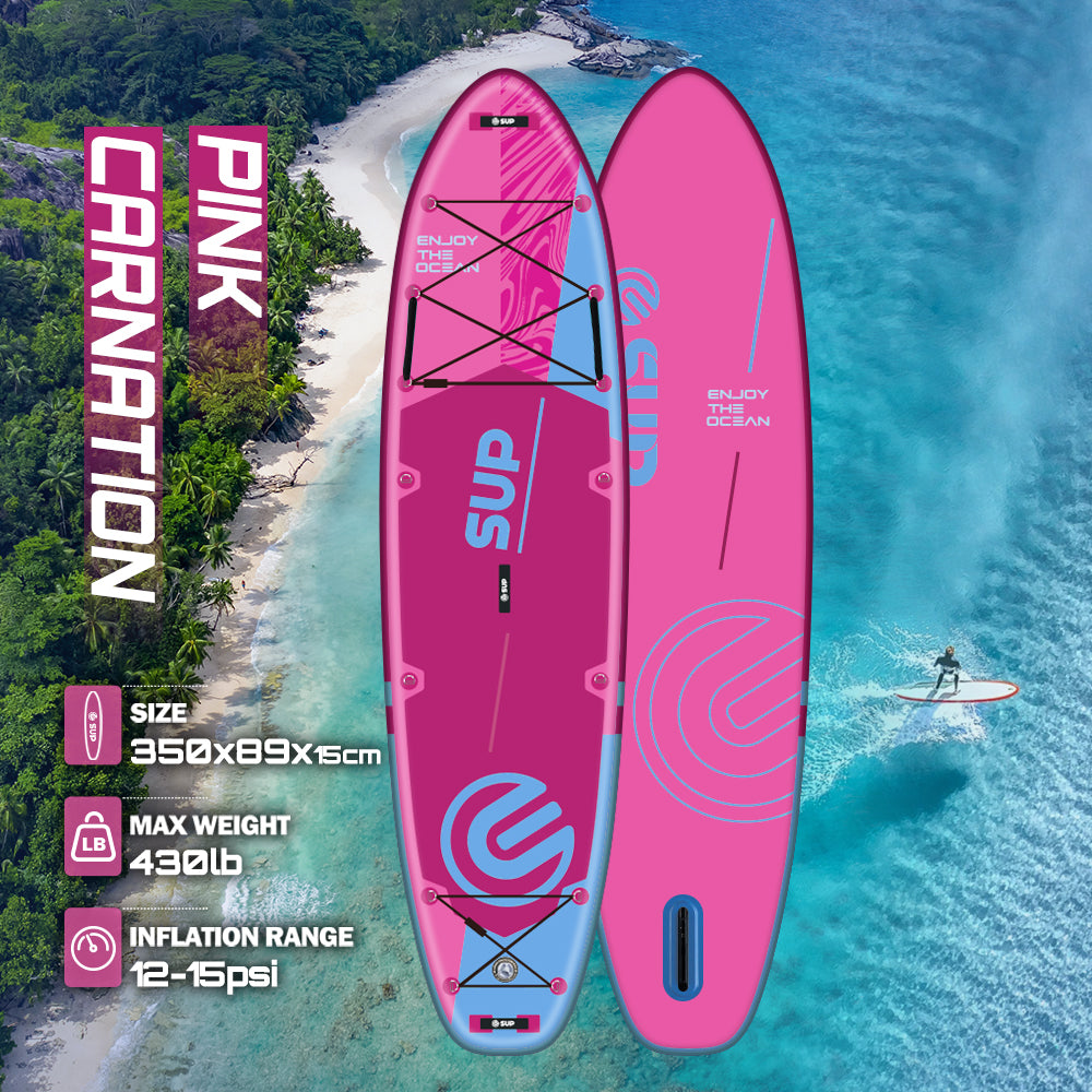 Tabla SUP Inflable ESUP Pink Carnation 11'6" x 35" – Kit Completo